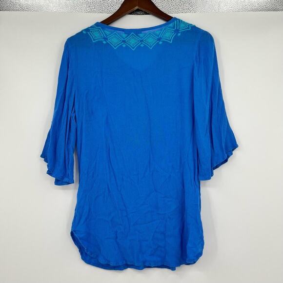 Lilly Pulitzer for Target Blue Embroidered gauzy Tunic Top Women's Size small - Picture 3 of 8